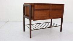 Scandinavian Modern Teak Small Cabinet and Magazine Rack, 1960 Denmark
