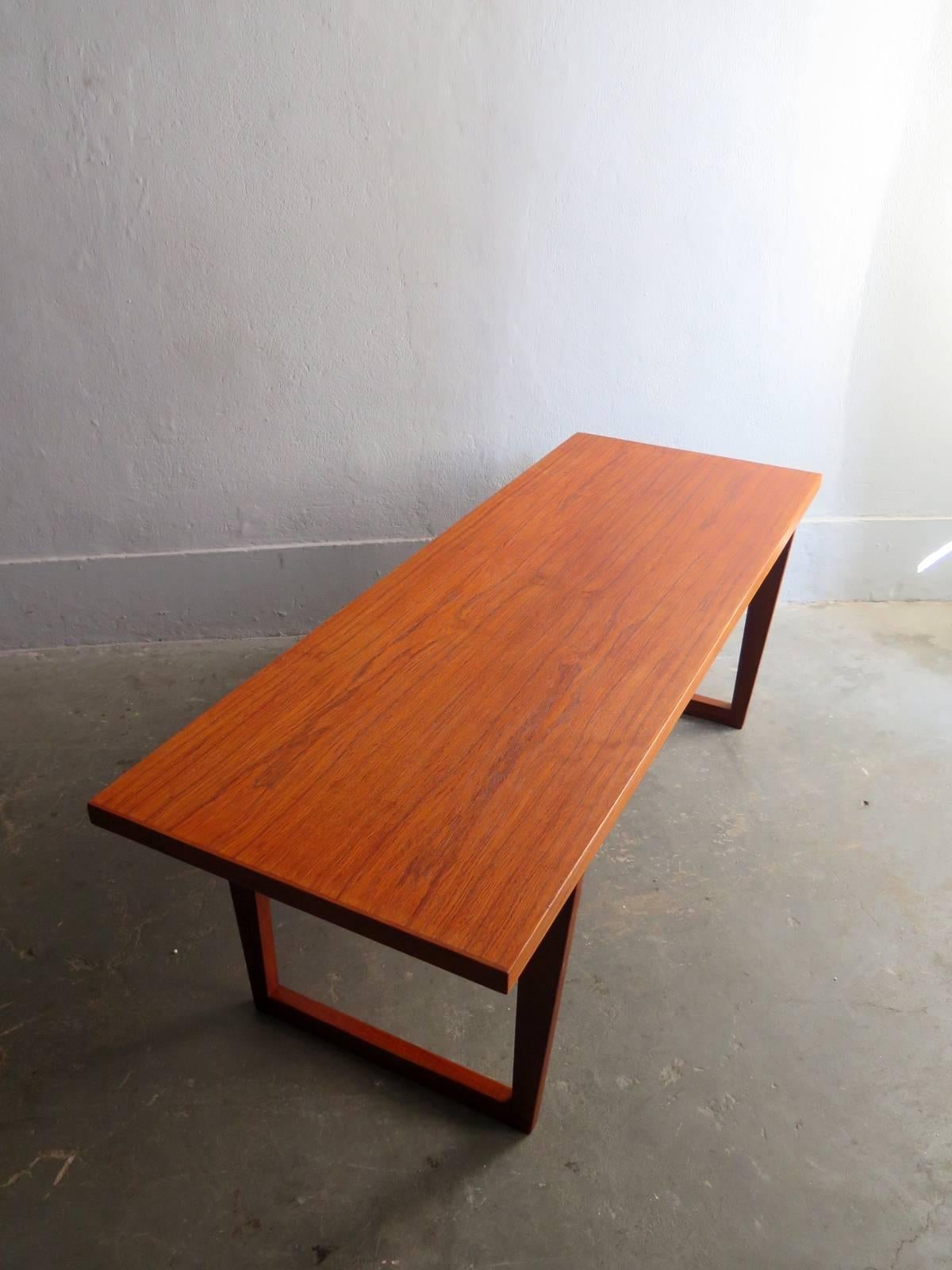 Danish Scandinavian modern teak sofa table For Sale