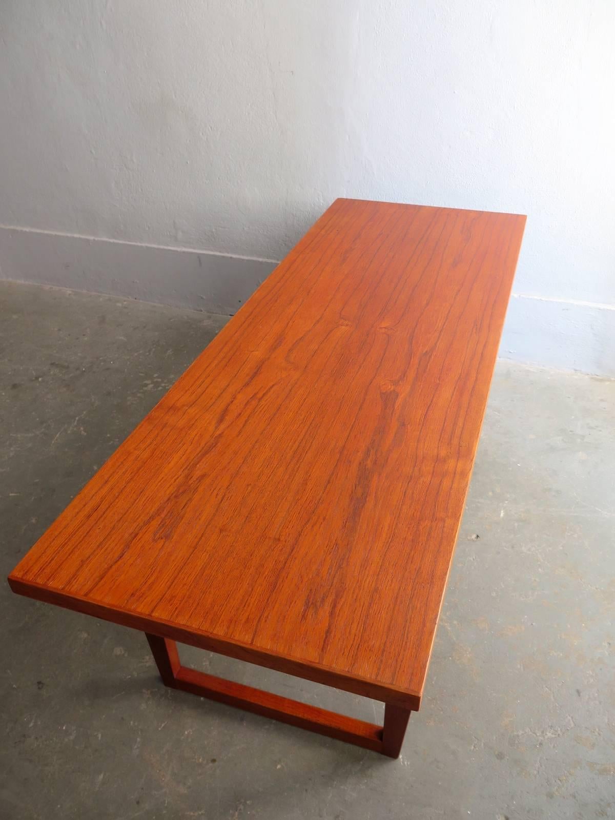 Scandinavian modern teak sofa table For Sale 1
