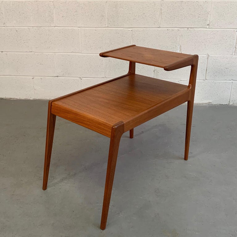 Scandinavian Modern Teak Stepped Side Table at 1stDibs
