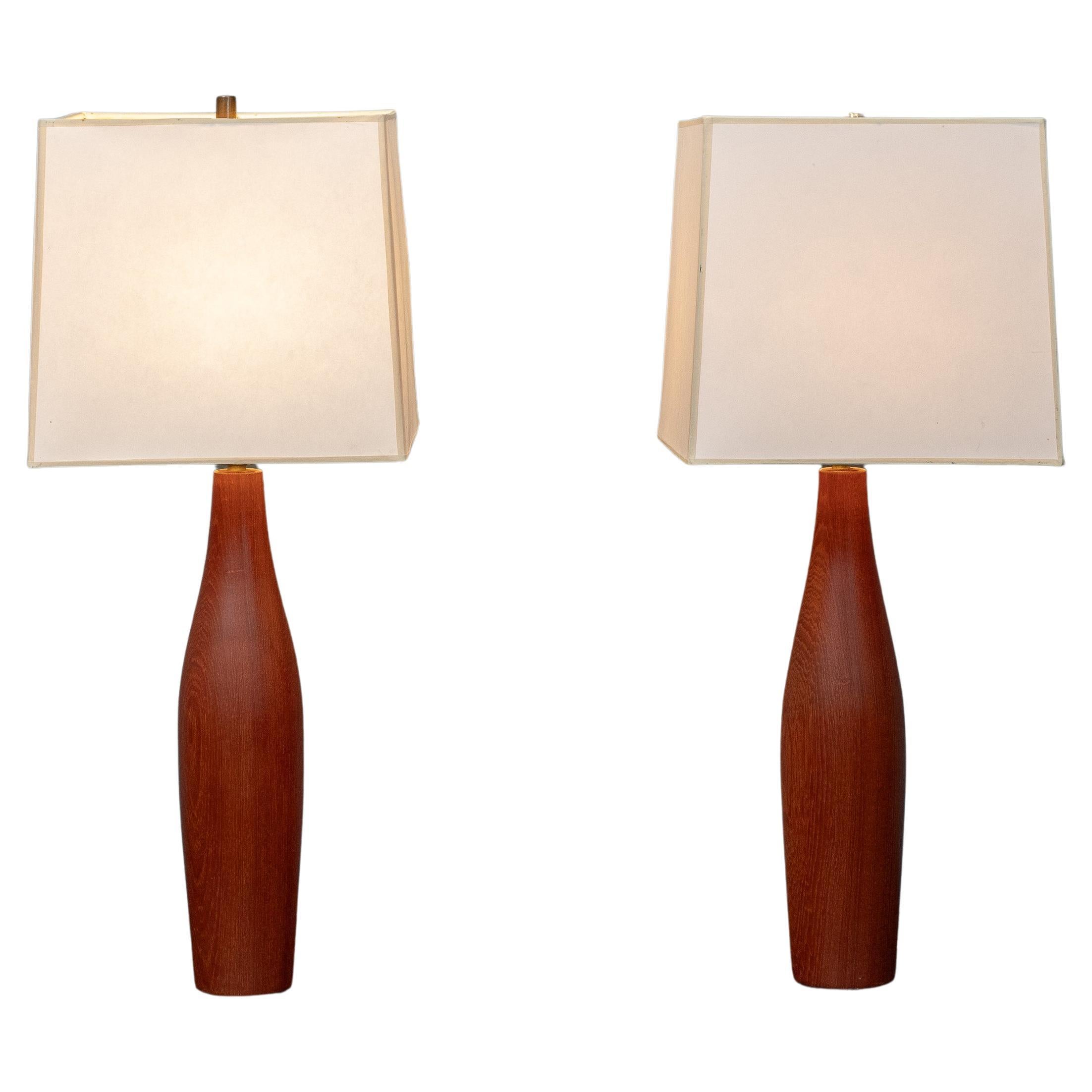 Lámparas de mesa de teca modernas escandinavas