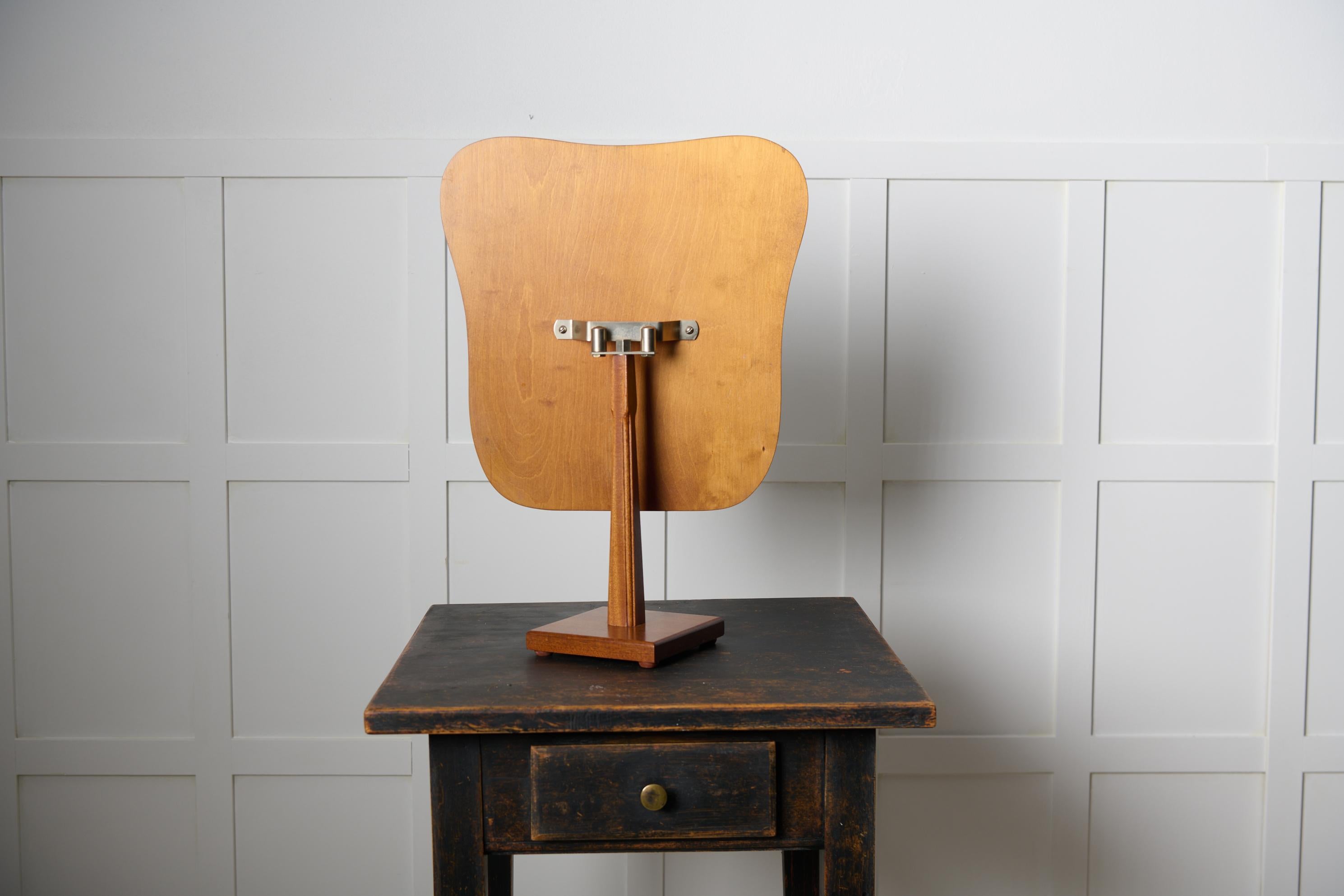 Scandinavian Modern Teak Table Mirror from Sweden with Organic Shape, Circa 1950 In Good Condition For Sale In Kramfors, SE