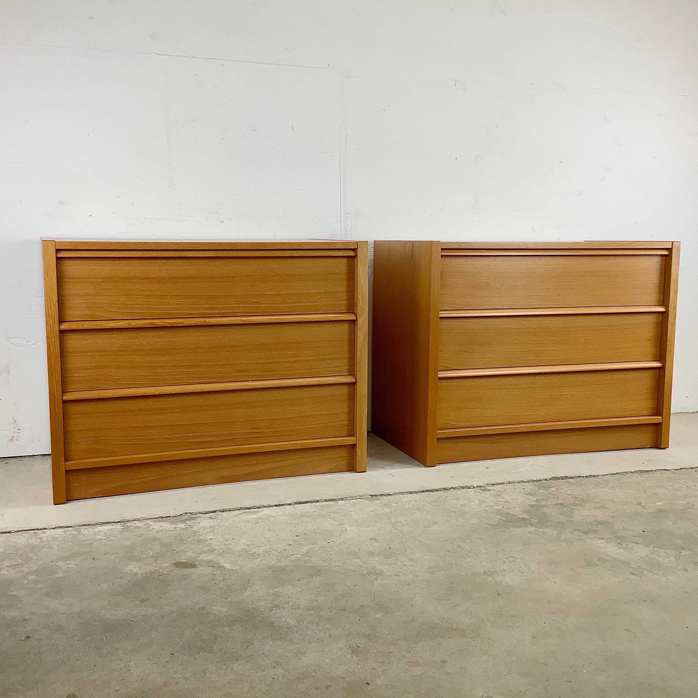 Scandinavian Modern Teak Three Drawer Dressers or Nightstands 5