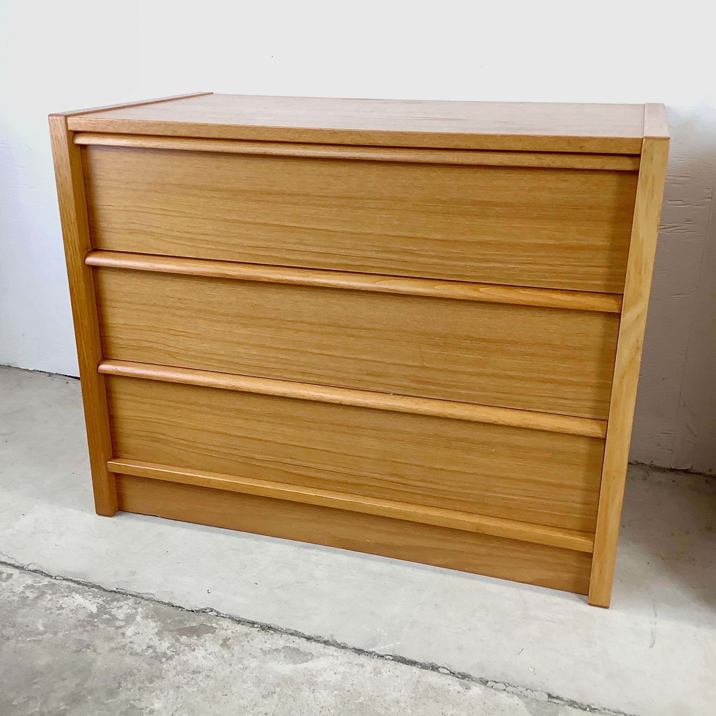 Scandinavian Modern Teak Three Drawer Dressers or Nightstands 6