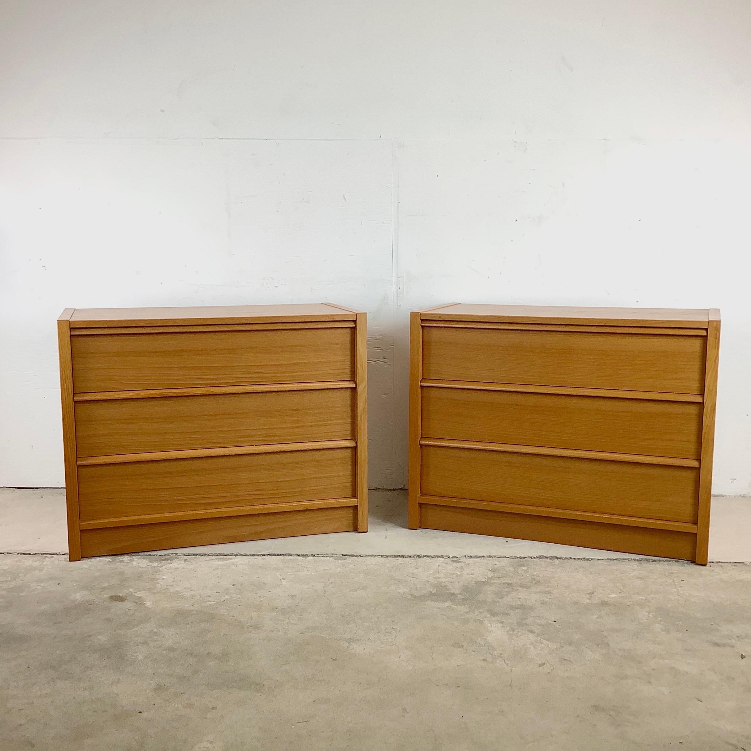 Scandinavian Modern Teak Three Drawer Dressers or Nightstands 1