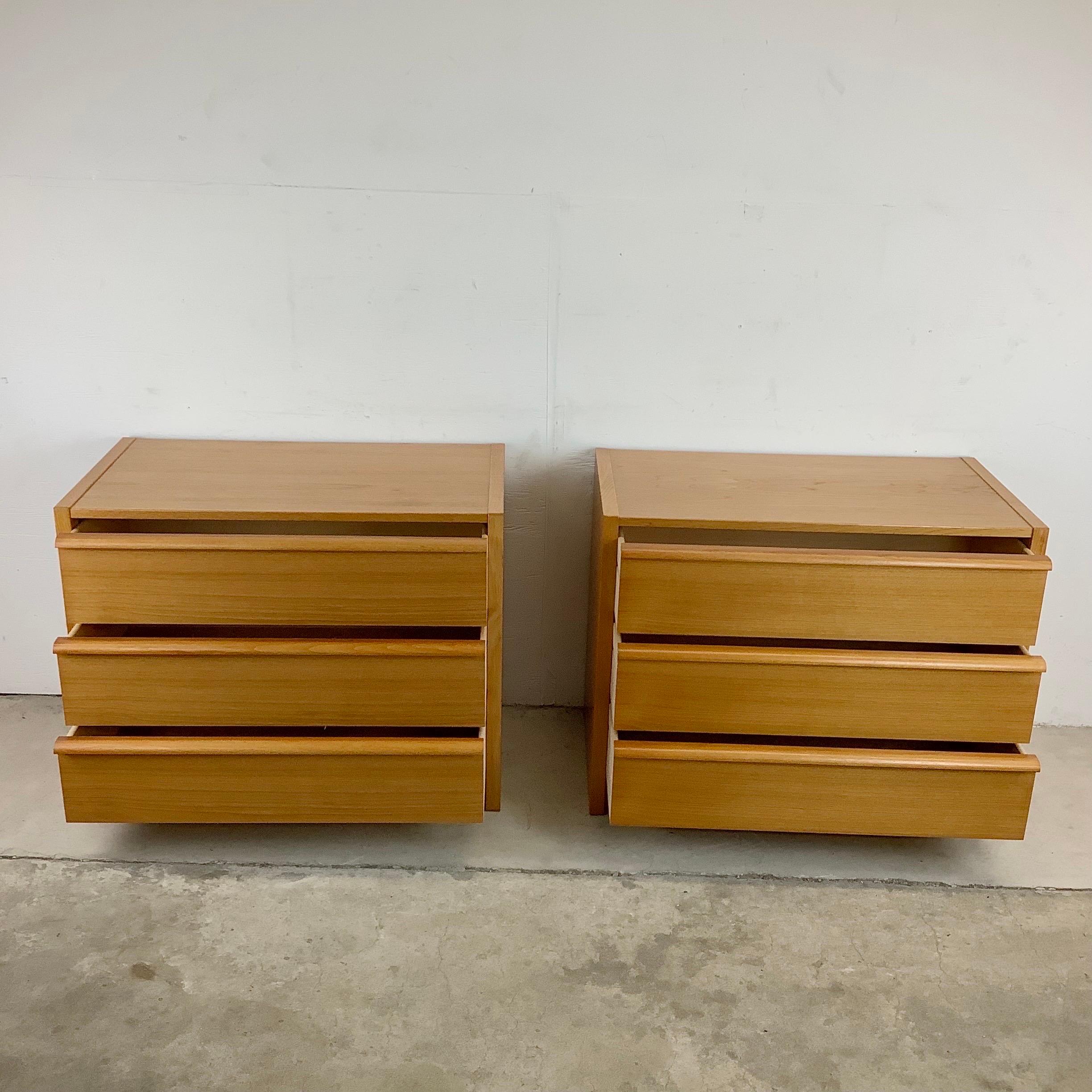 Scandinavian Modern Teak Three Drawer Dressers or Nightstands 3