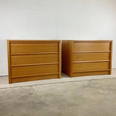 Scandinavian Modern Teak Three Drawer Dressers or Nightstands