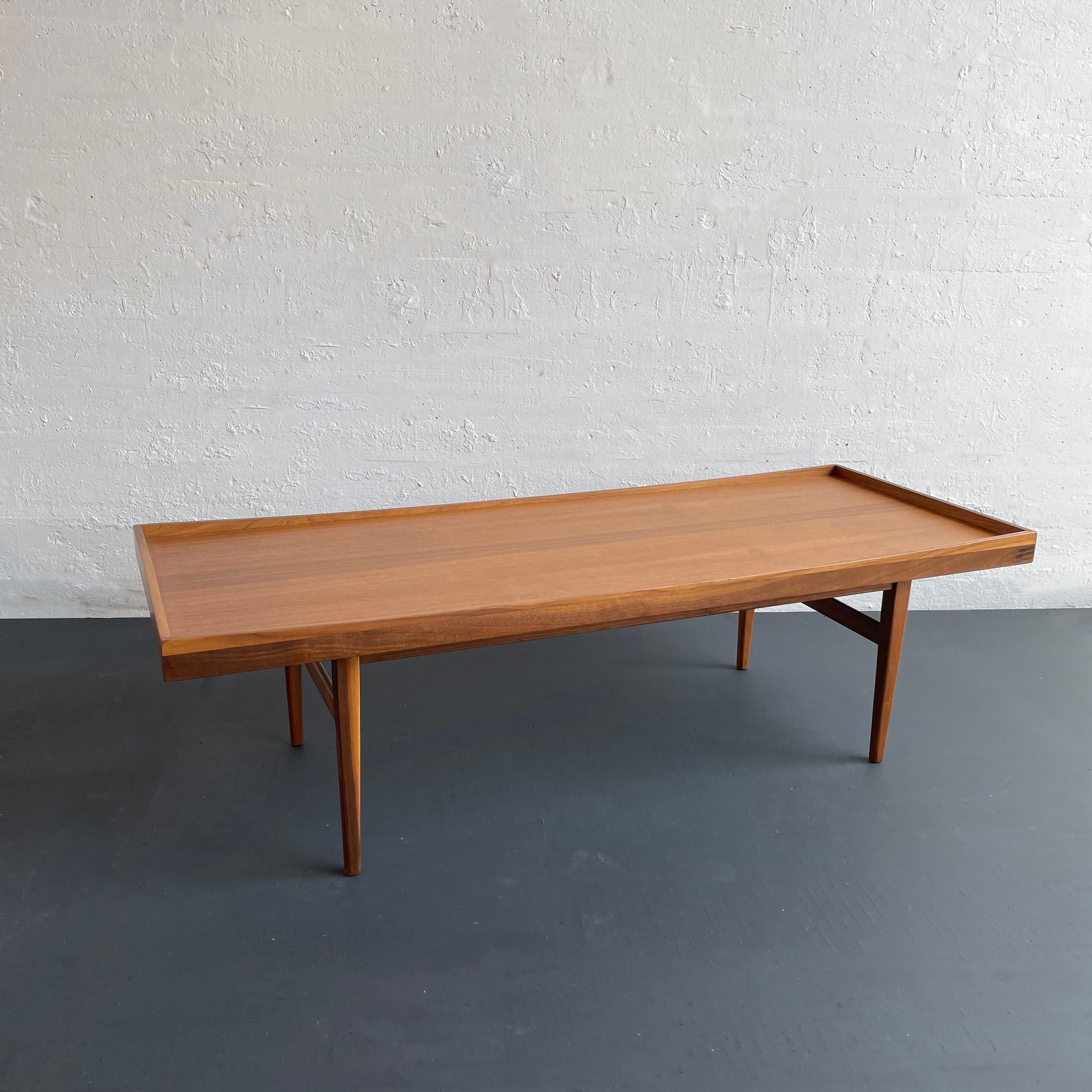 Danish Kipp Stewart & Stewart MacDougal Walnut Tray Top Coffee Table For Sale