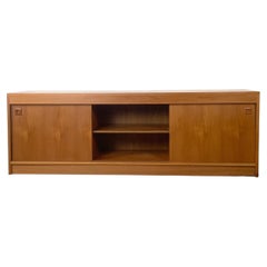 Scandinavian Modern Teak Veneer Credenza or Media Cabinet