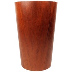 Scandinavian Modern Teak Wastebasket by Rainbow Wood Products