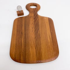Scandinavian Modern Teak Wood Cheese Cutting Board Wood Platter Dansk 1970s