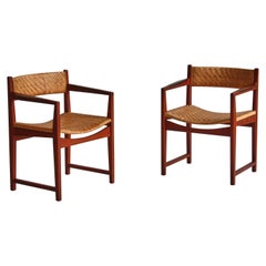 Skandinavische moderne Sessel aus Teakholz und Rattanschilfrohr von Hvidt & Molgaard, 1957