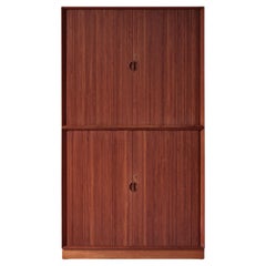 Scandinavian Modern Teakwood Tambour Cabinet by Hvidt & Molgaard, 1950s, Denmark
