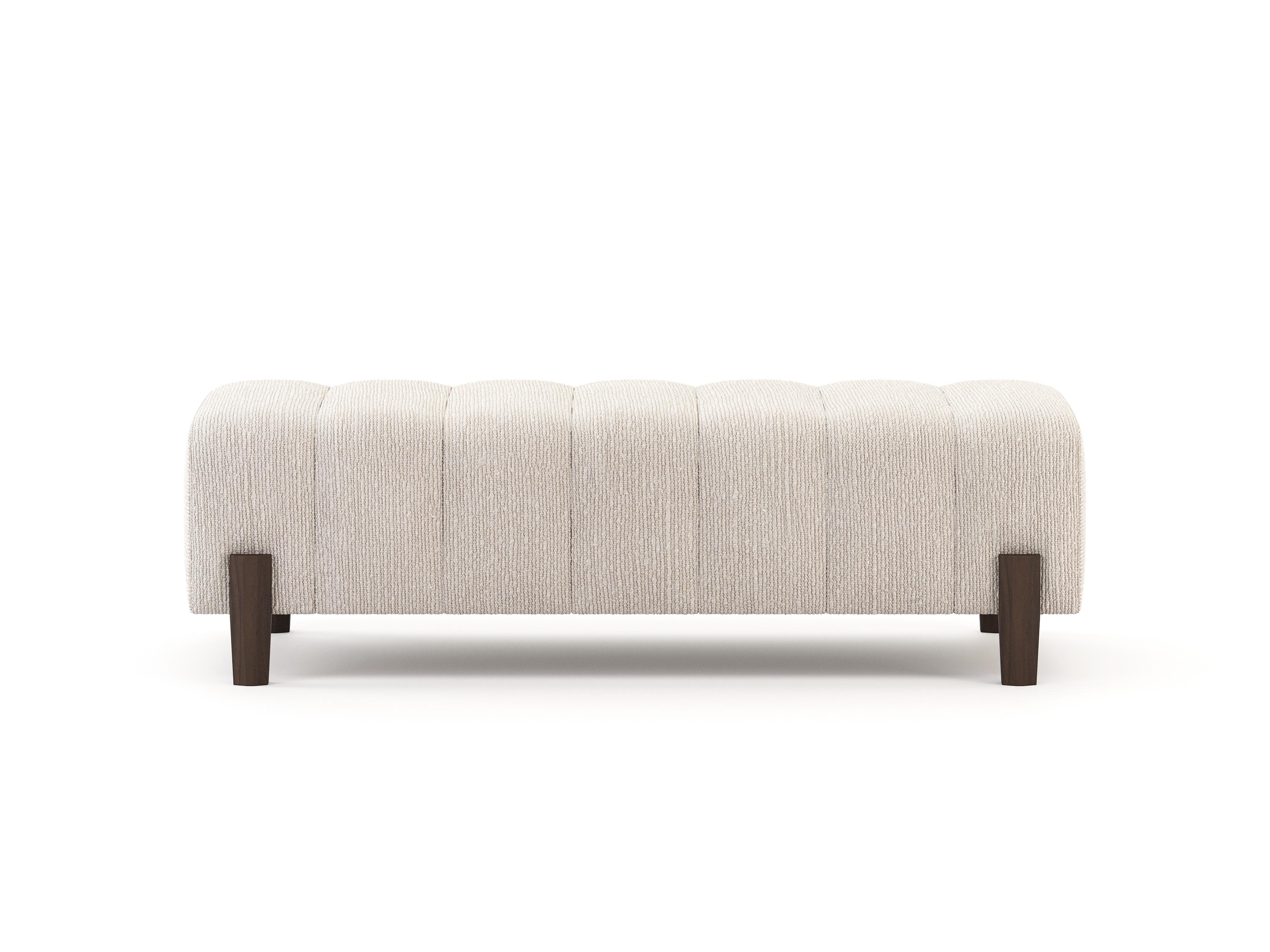 Portuguese Scandinavian Modern Terra Bench made with textile, Handmade by Stylish Club For Sale