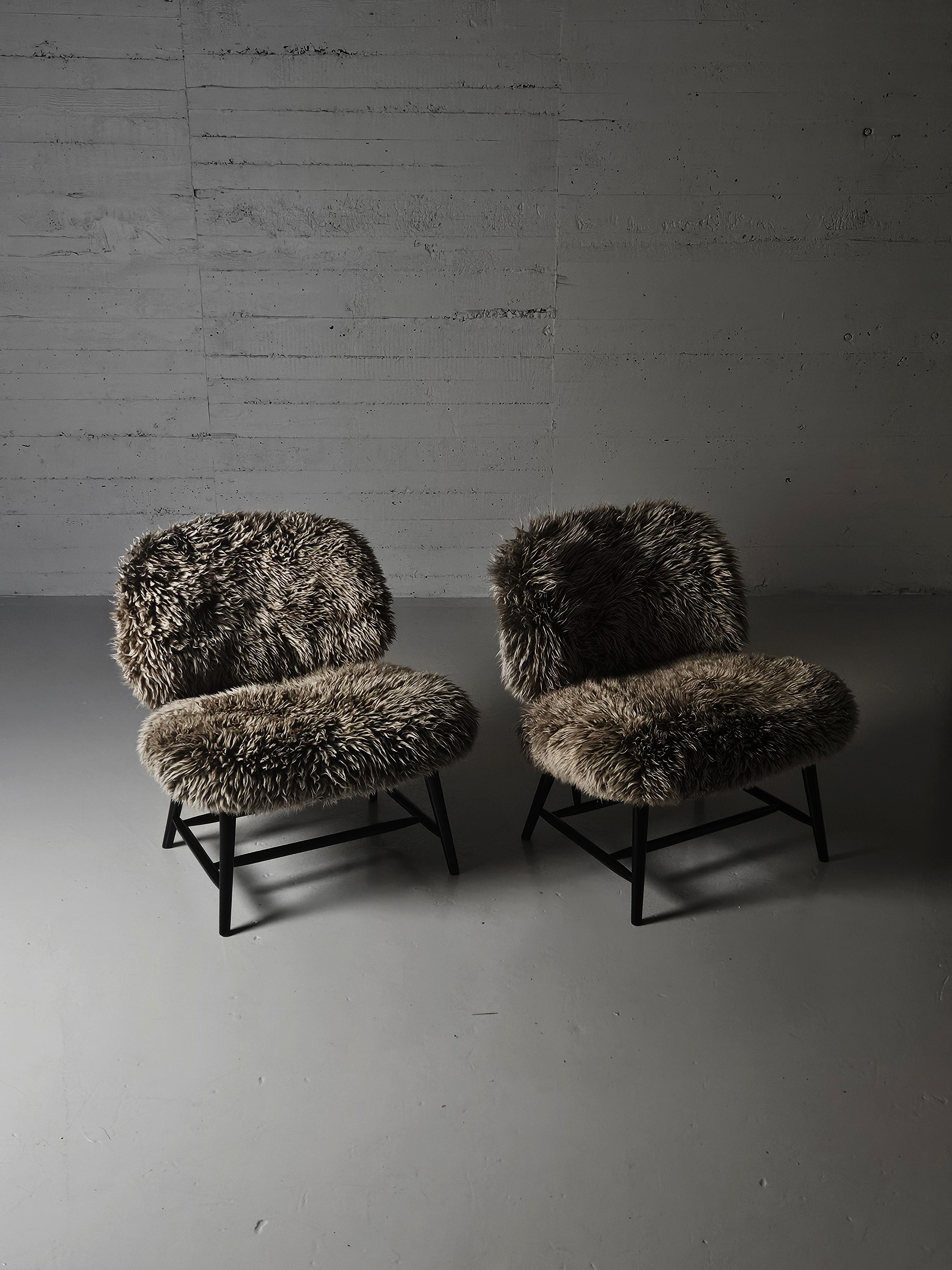Scandinavian Modern Scandinavian modern 'Teve' chairs by Alf Svensson for Bra Bohag, Sweden, 1950s For Sale
