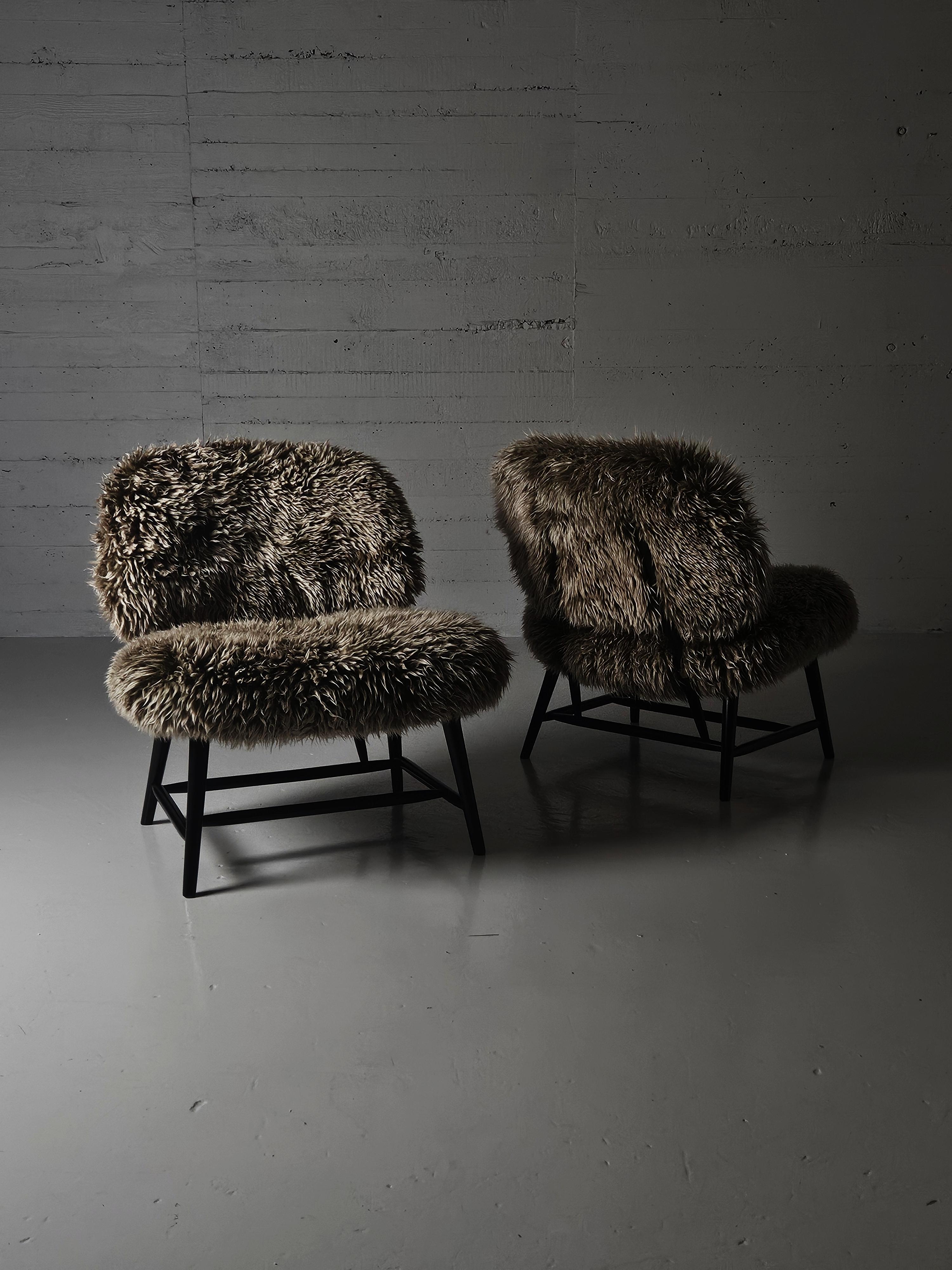 Scandinavian modern 'Teve' chairs by Alf Svensson for Bra Bohag, Sweden, 1950s In Good Condition For Sale In Eskilstuna, SE