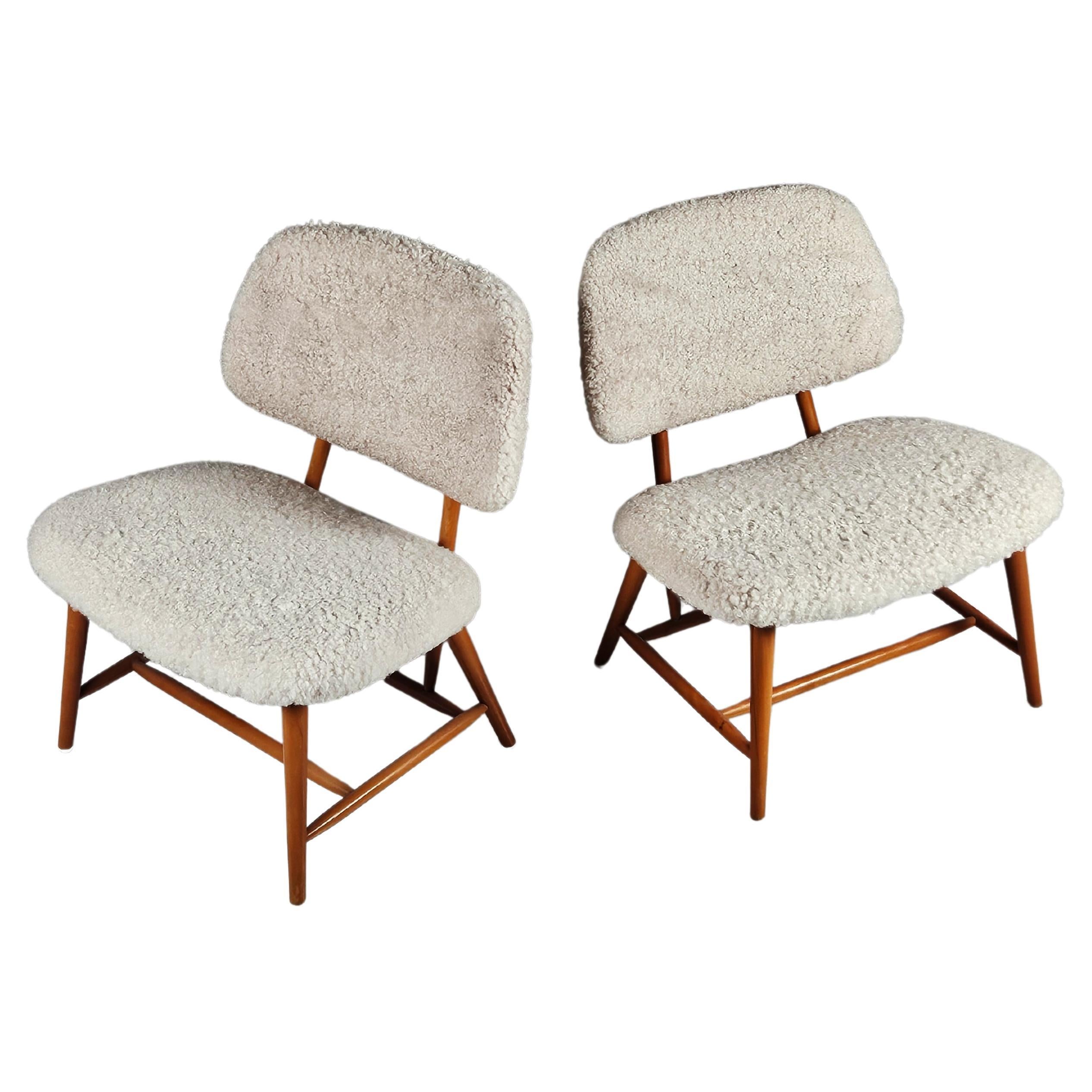 Scandinavian modern 'Teve' chairs by Alf Svensson for Bra Bohag, Sweden, 1950s For Sale