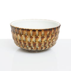Scandinavian Modern Textured Ceramic Bowl by Gertrud Lonegren, Rörstrand