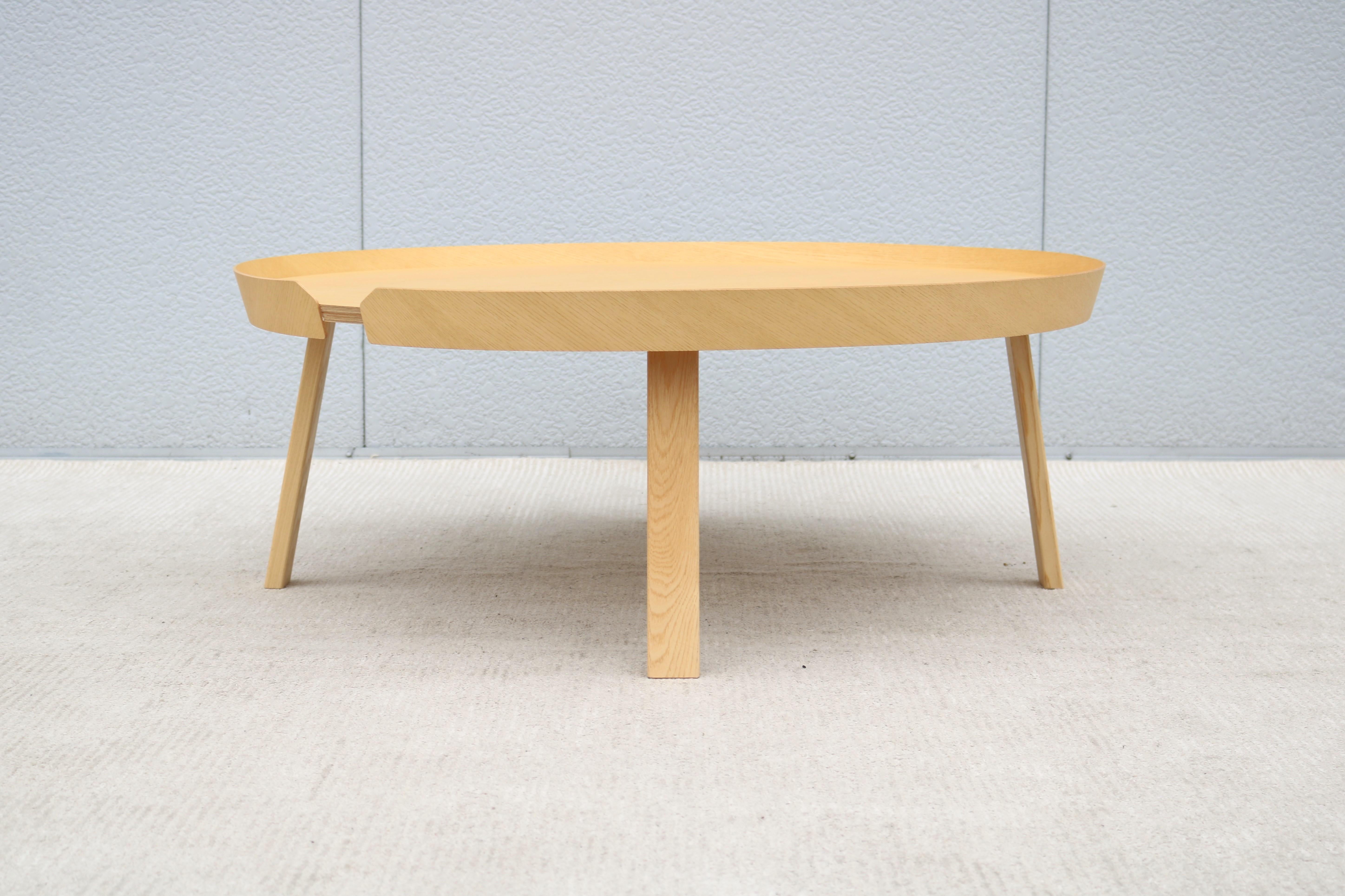 Lacquered Scandinavian Modern Thomas Bentzen for Muuto Around Extra Large Oak Coffee Table For Sale