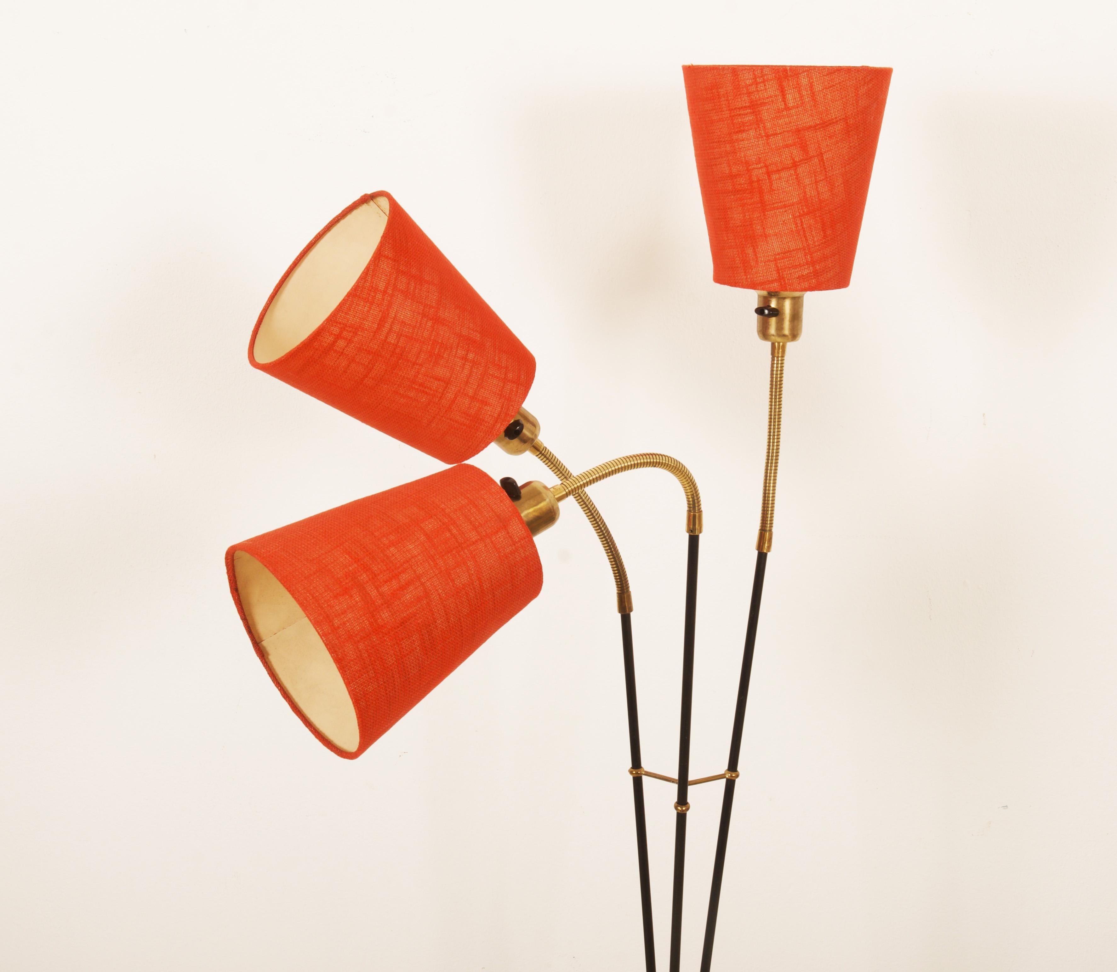 Scandinavian Modern Three Arm Floor Lamp by Ateljé Lyktan For Sale 2