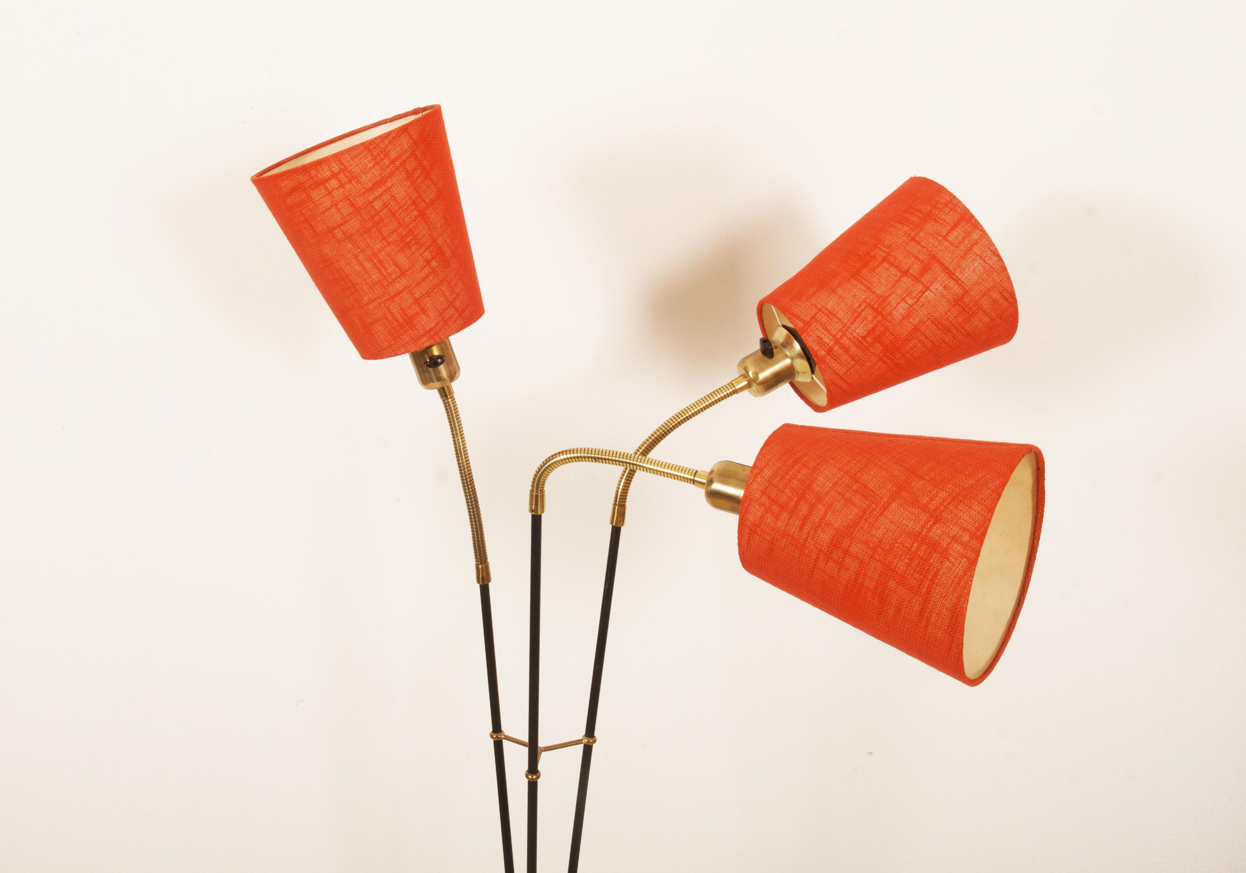 Scandinavian Modern Three Arm Floor Lamp by Ateljé Lyktan For Sale 3