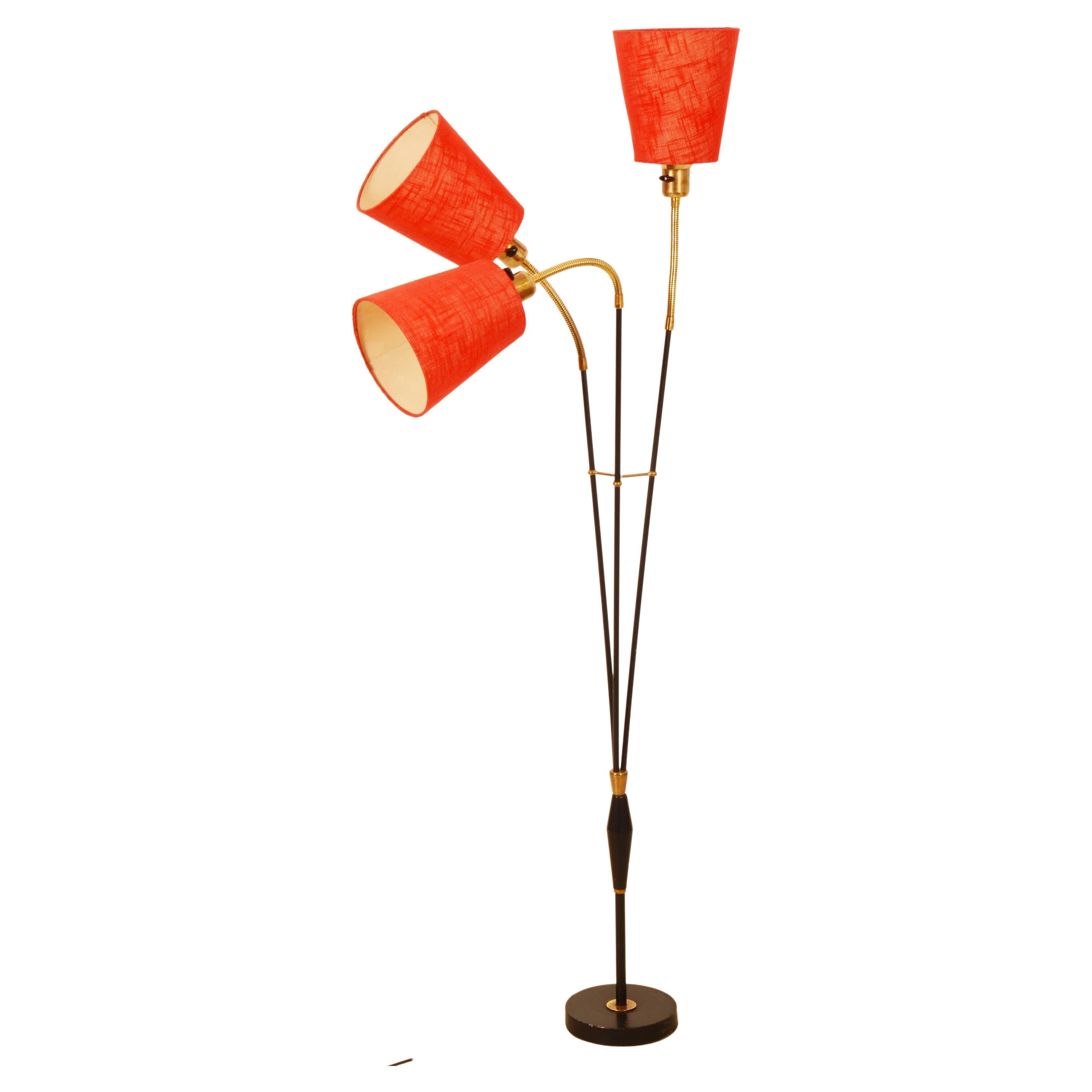 Scandinavian Modern Three Arm Floor Lamp by Ateljé Lyktan For Sale