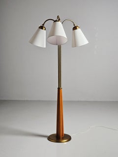 Lampadaire scandinave moderne à trois bras, Suède, années 1940
