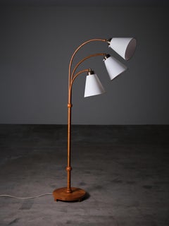 Scandinavian modern three armed floor lamp, Sweden, 1940s