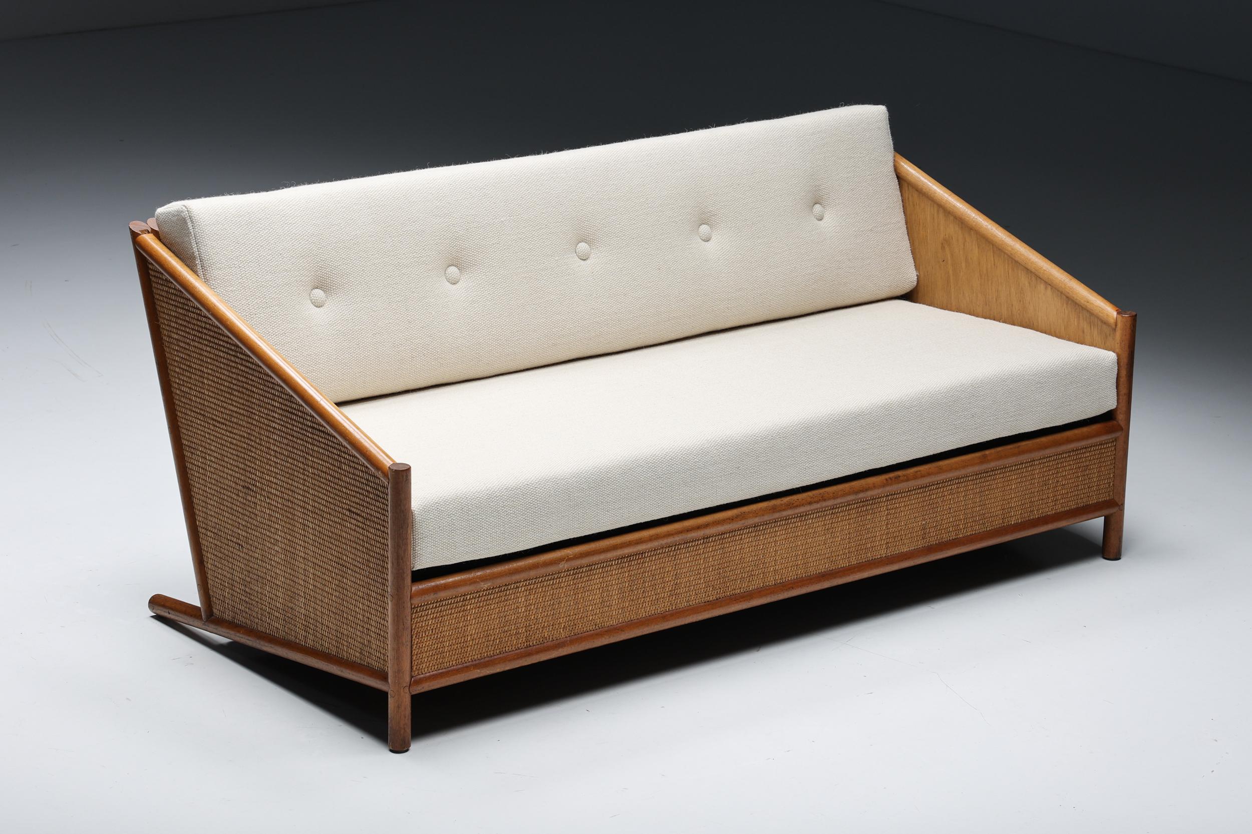 Fabric Scandinavian Modern Sofa, 1950s