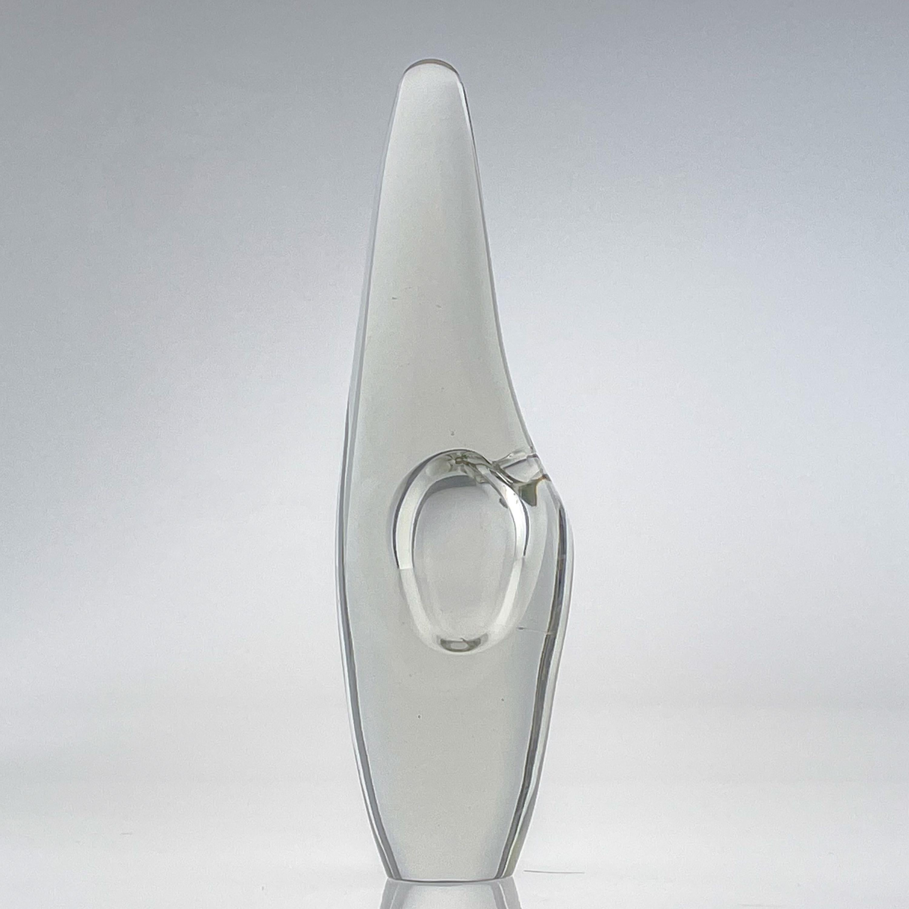 Fait main Sculpture d'art scandinave moderne en cristal soufflé à la main Orchidée de Timo Sarpaneva, 1957 en vente