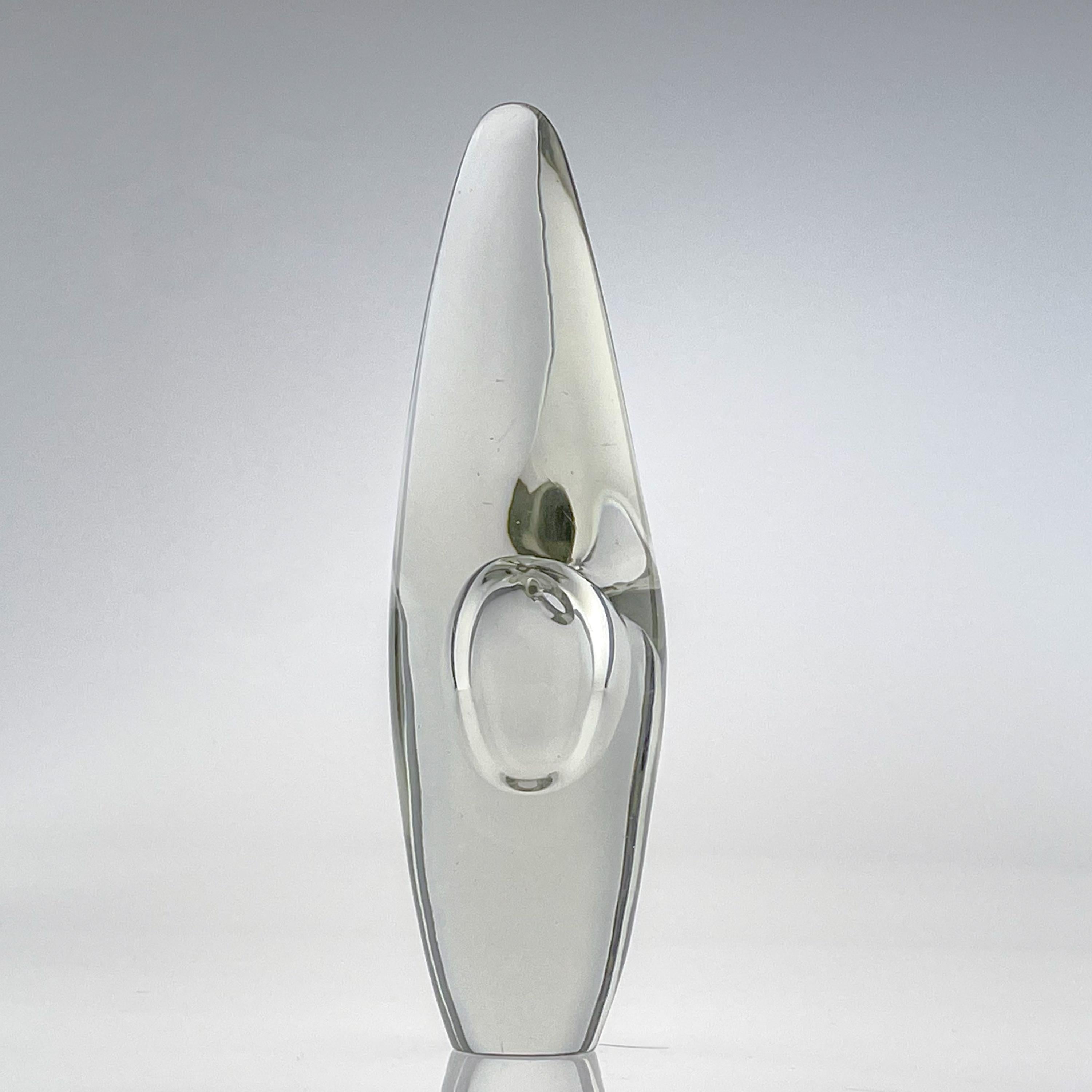 Scandinavian Modern Timo Sarpaneva Crystal Art Sculpture Orchid Handblown 1957 In Good Condition For Sale In EL Waalre, NL