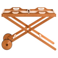 Carrito de estilo moderno escandinavo en madera de haya, diseñado por Tapio Wirkkala y Aulis Leinonen, década de los 50