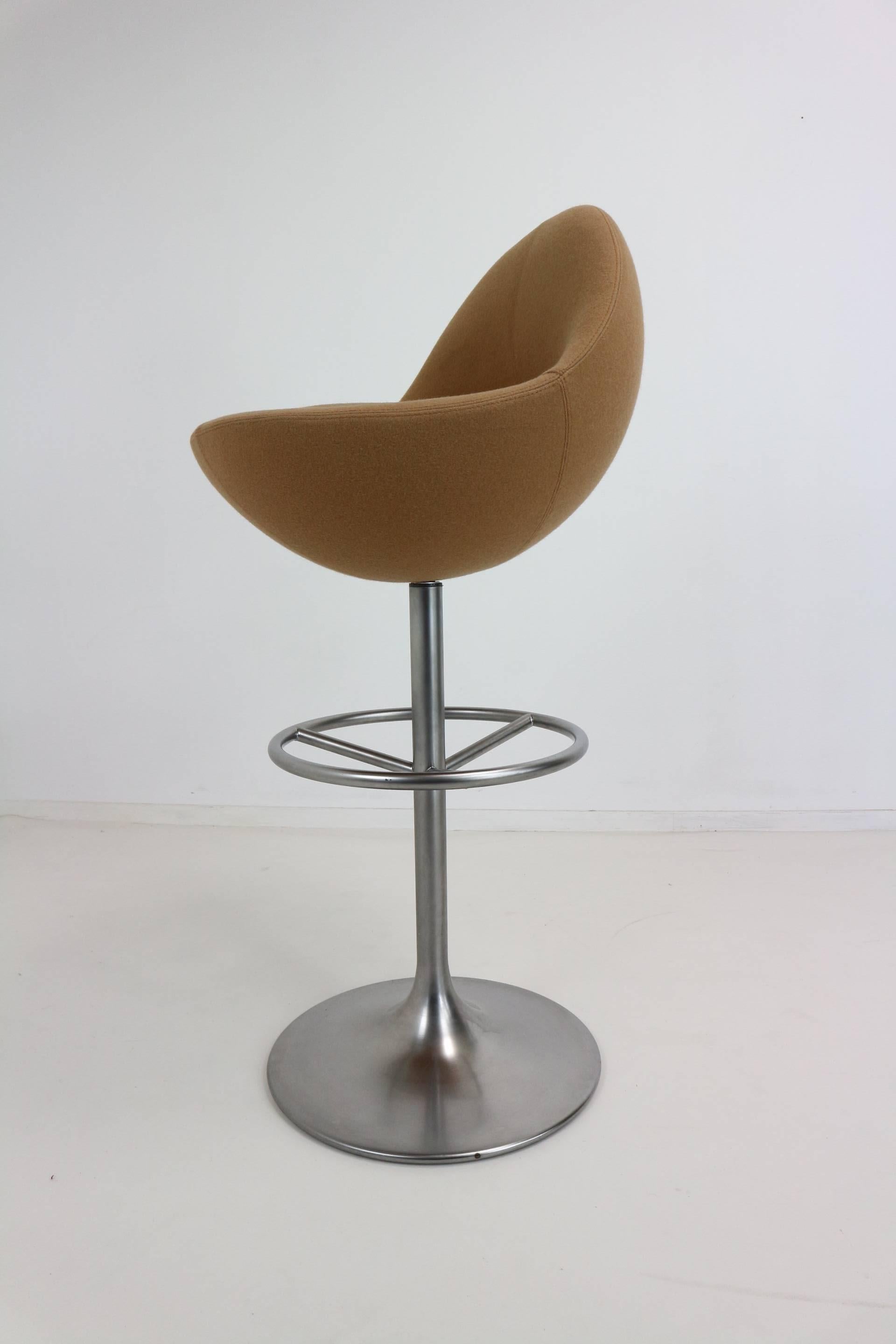 Scandinavian Modern Trompet Base Swivel 'Venus' Barstool by B. Johanson, 1960s In Good Condition In The Hague, NL