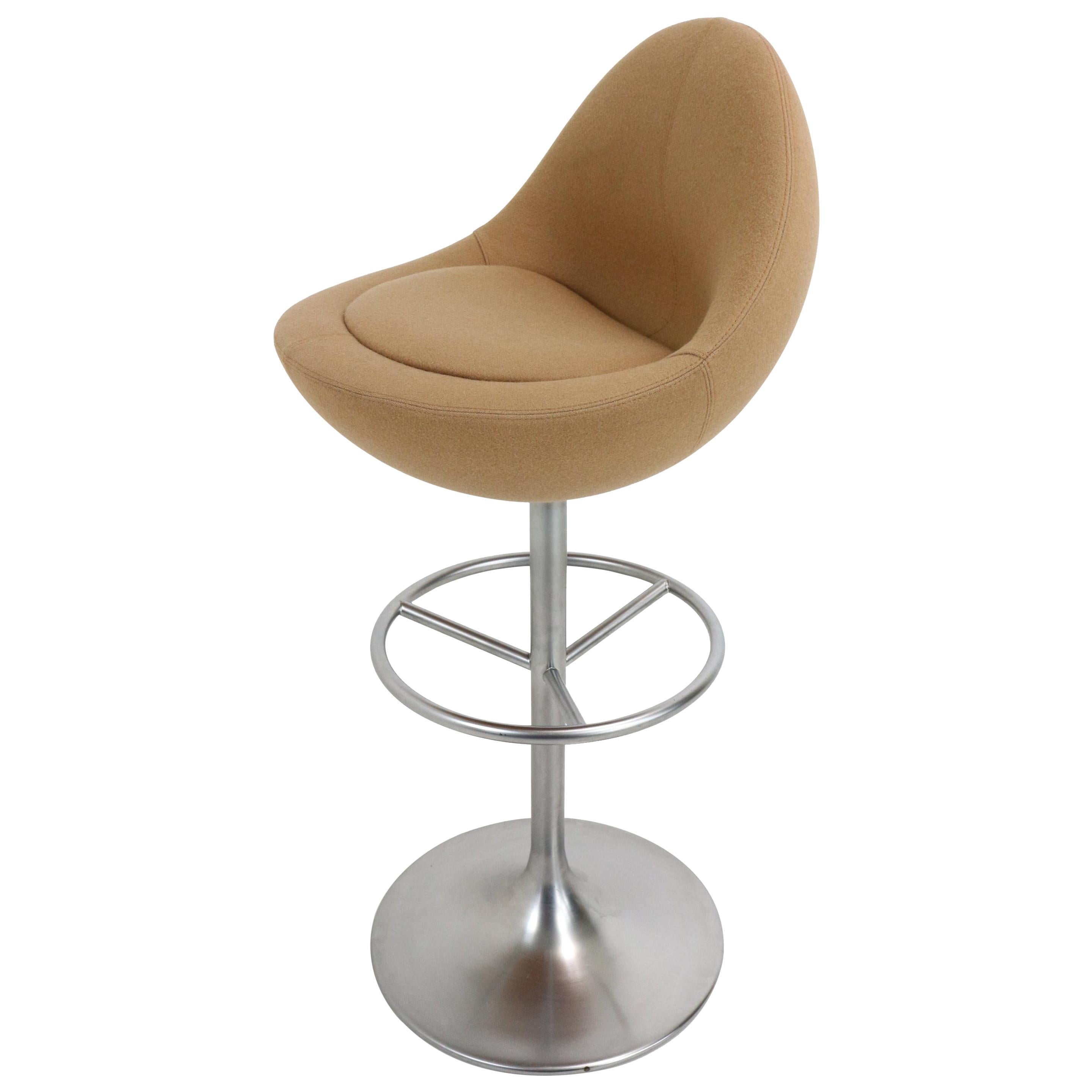 Scandinavian Modern Trompet Base Swivel 'Venus' Barstool by B. Johanson, 1960s