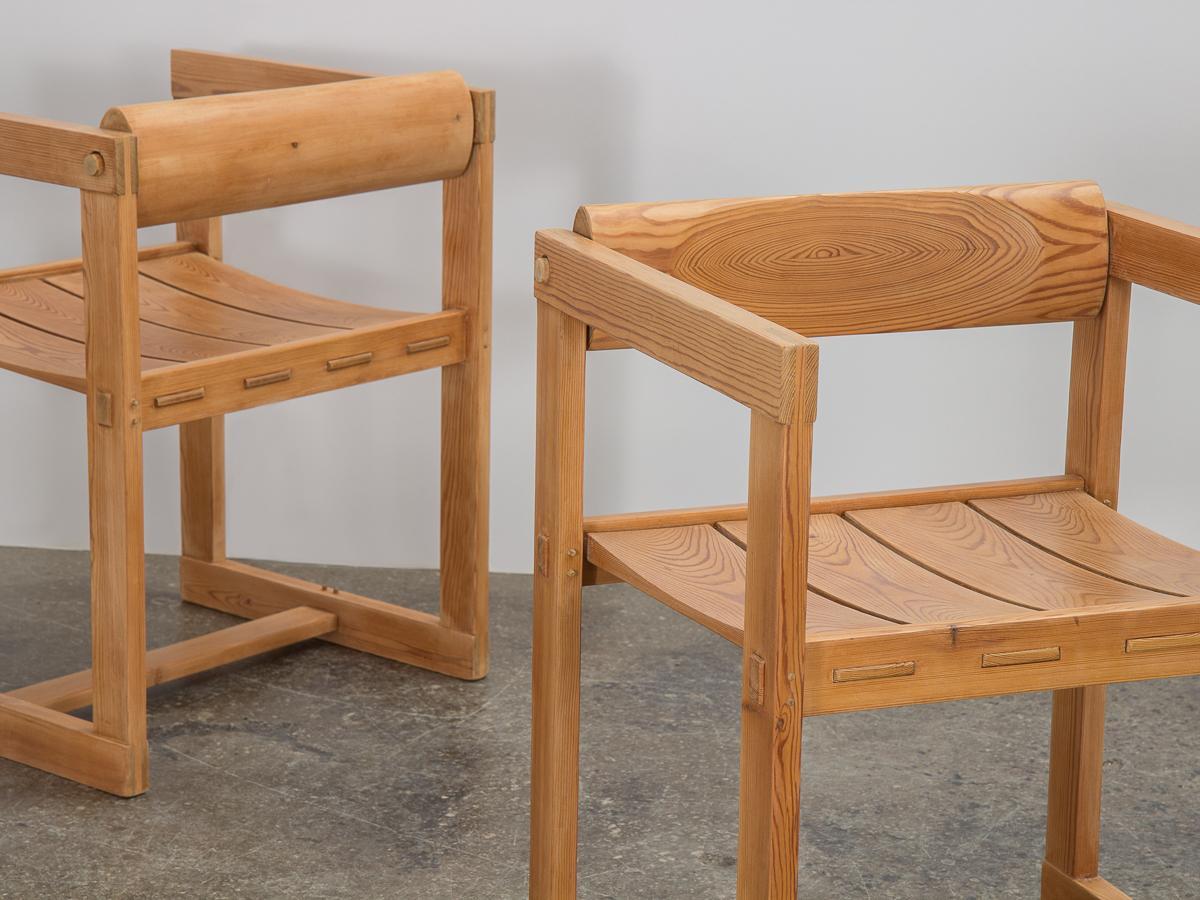 Pine Scandinavian Modern Trybo Dining Chairs, Set of Six For Sale