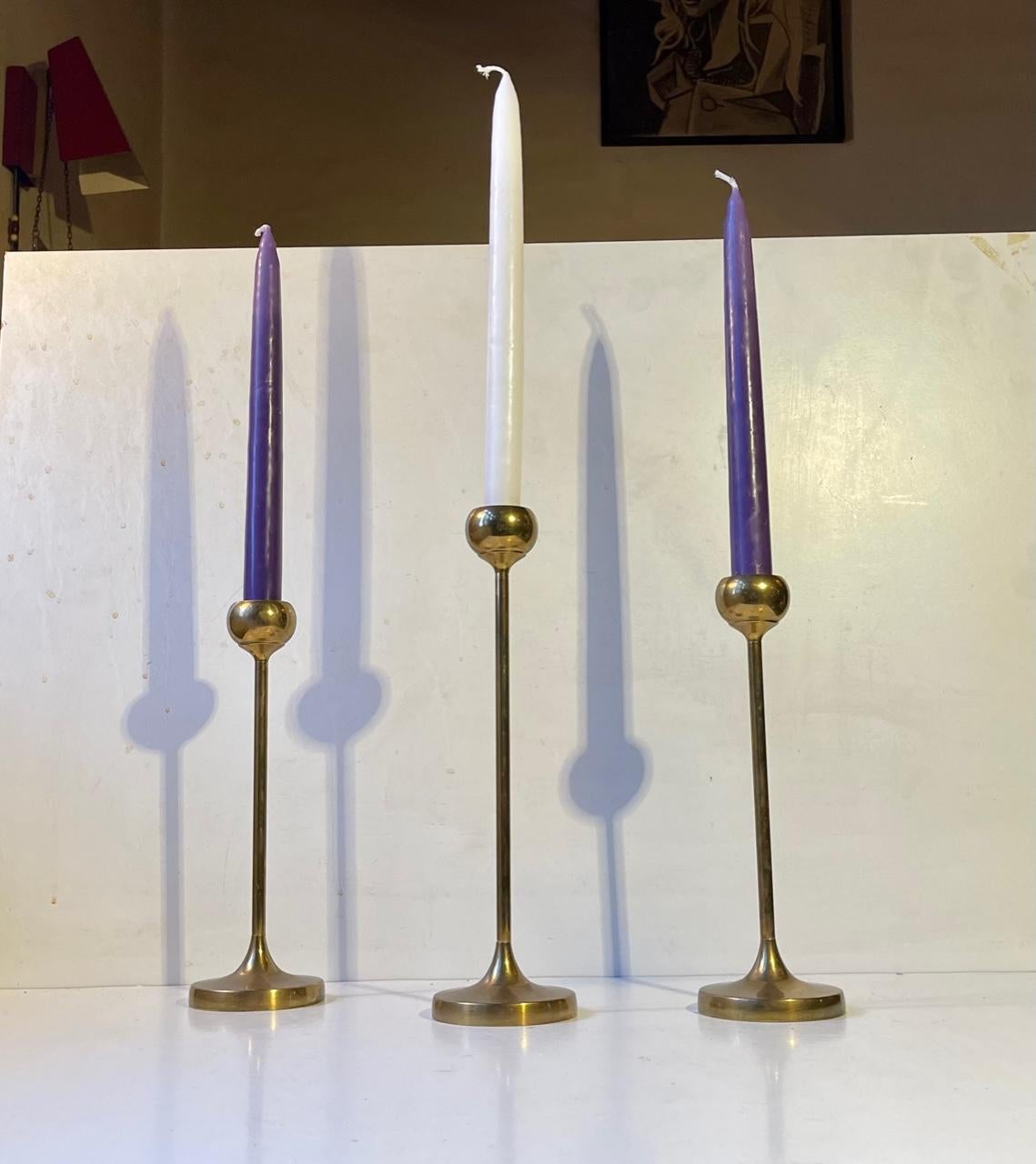 brass tulip candle holders