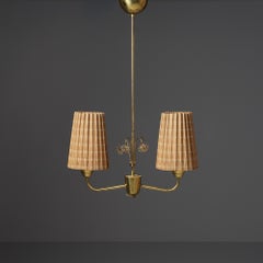 Scandinavian Modern Two Arm Pendant, Itsu, 1950s