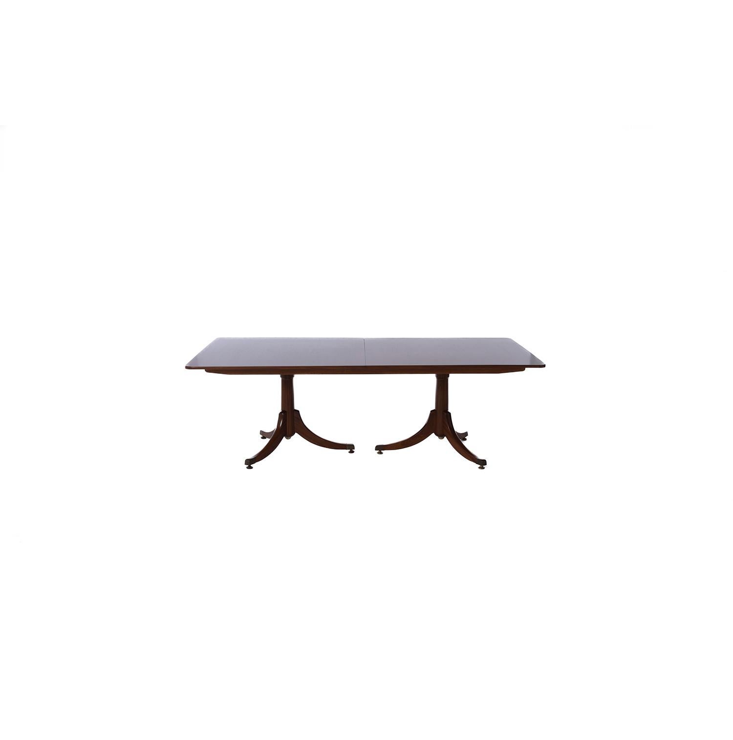 Scandinavian Modern Two Pillar Dining Table by Jacob Kjaer For Sale 1
