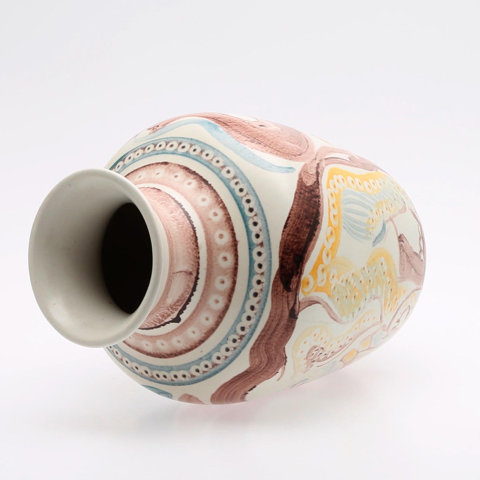 Skandinavische Moderne, einzigartige, handdekorierte Vase von Carl-Harry Stlhane, Rrstrand im Zustand „Gut“ im Angebot in Stockholm, SE