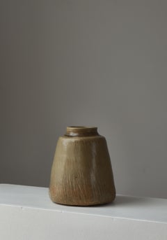 Scandinavian Modern Unique Large Stoneware Vase by Edith Sonne for Saxbo, 1950s