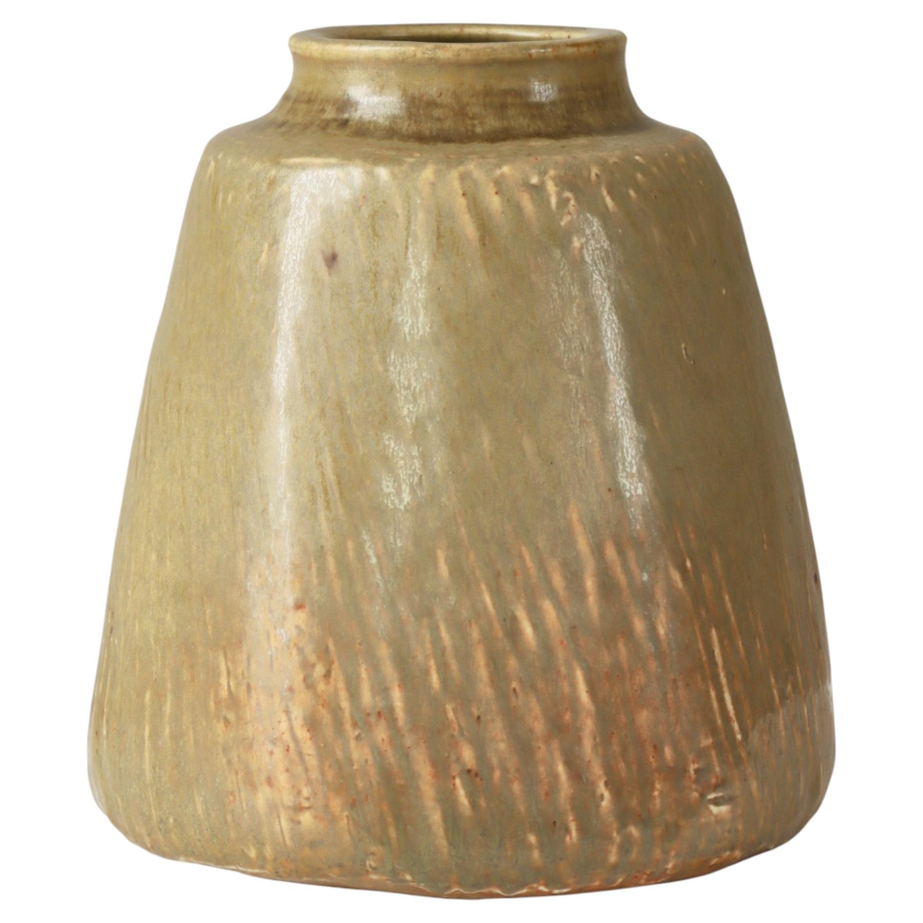 Scandinavian Modern Unique Large Stoneware Vase by Edith Sonne for Saxbo, 1950s