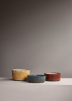 Scandinavian Modern Unique Raku-Fired Stoneware Bowl by Inger Rokkjær