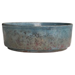 Scandinavian Modern Unique Raku-Fired Stoneware Bowl by Inger Rokkjær