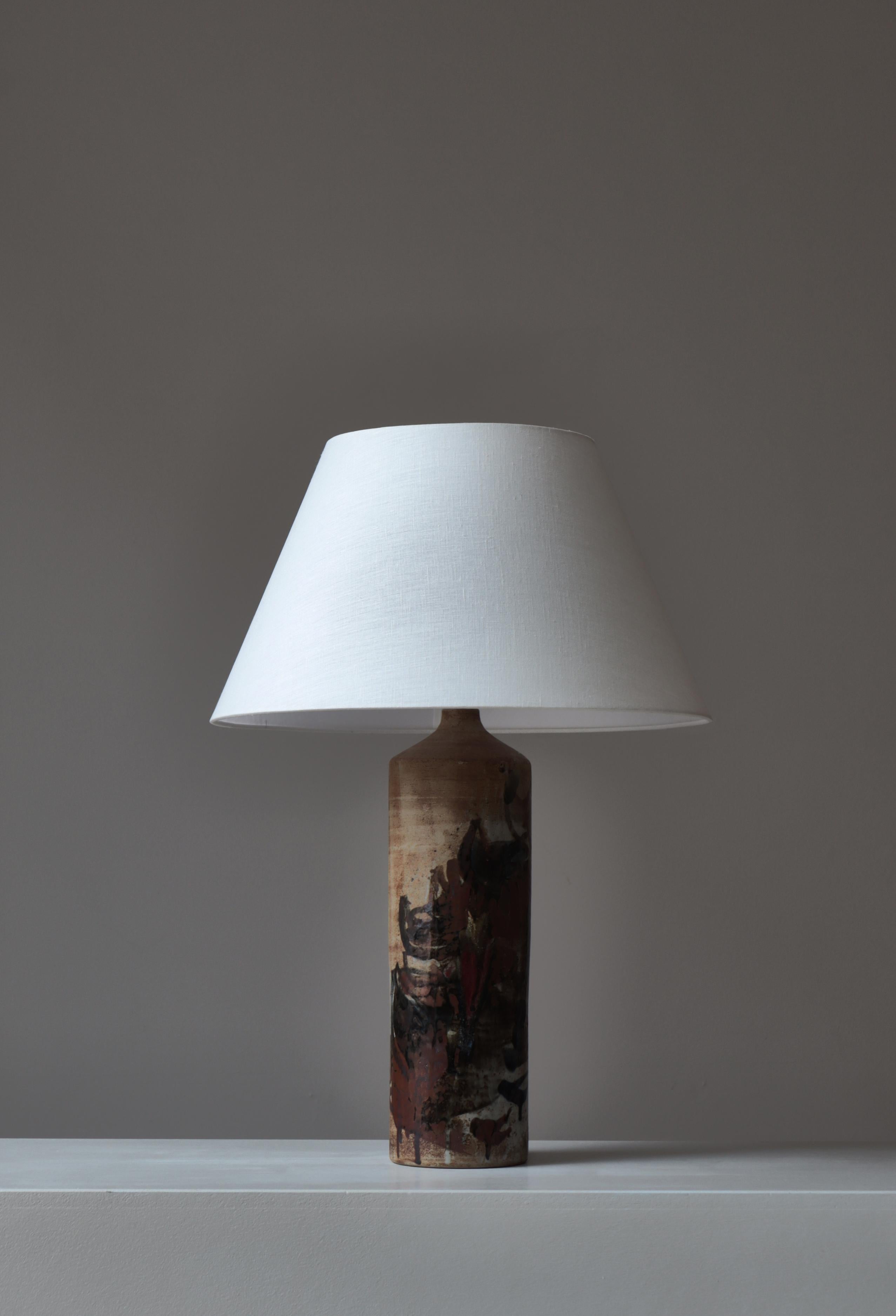 Scandinavian Modern Unique Stoneware Table Lamp by Conny Walther, 1960s For Sale 4