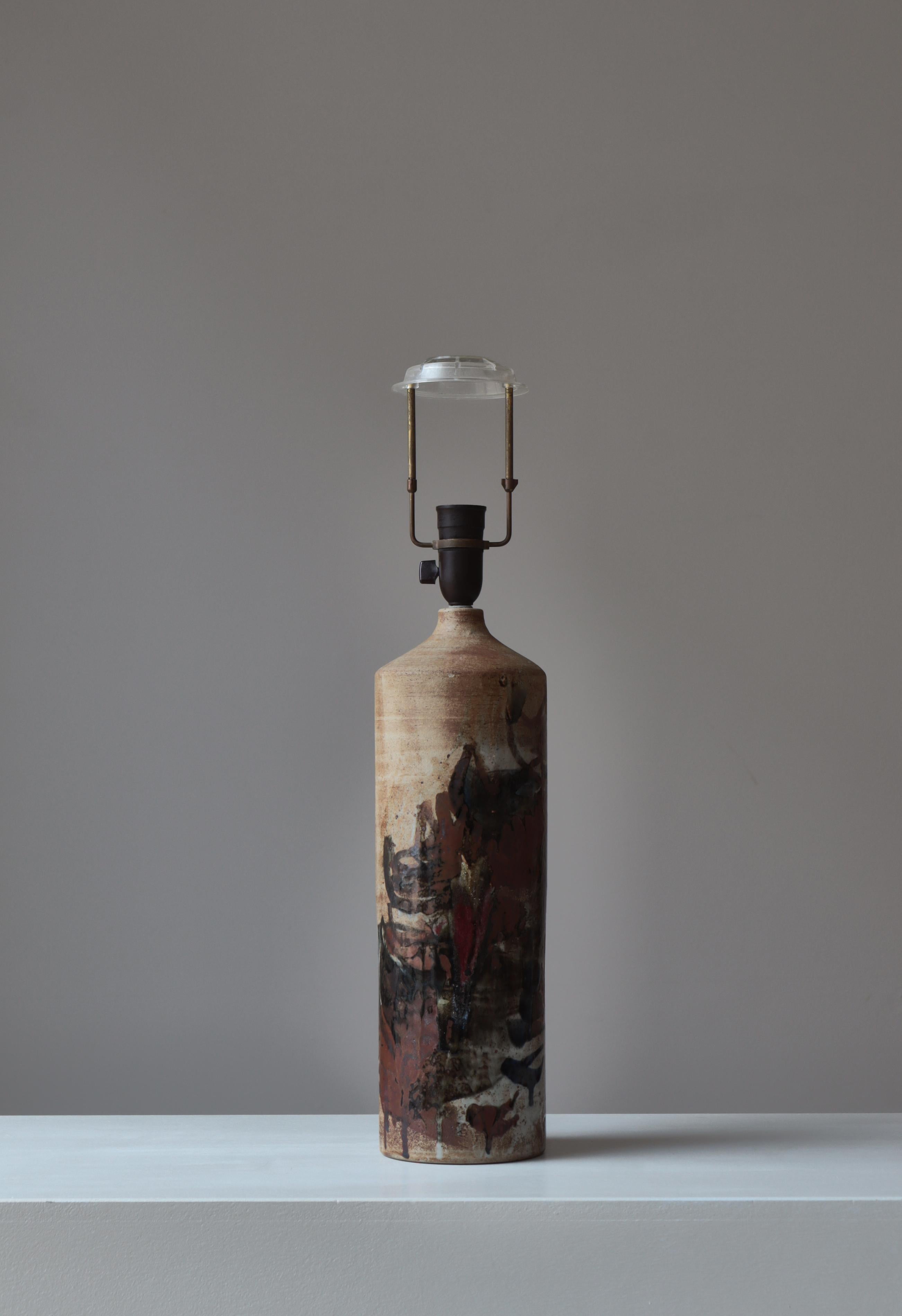 Scandinavian Modern Unique Stoneware Table Lamp by Conny Walther, 1960s For Sale 8