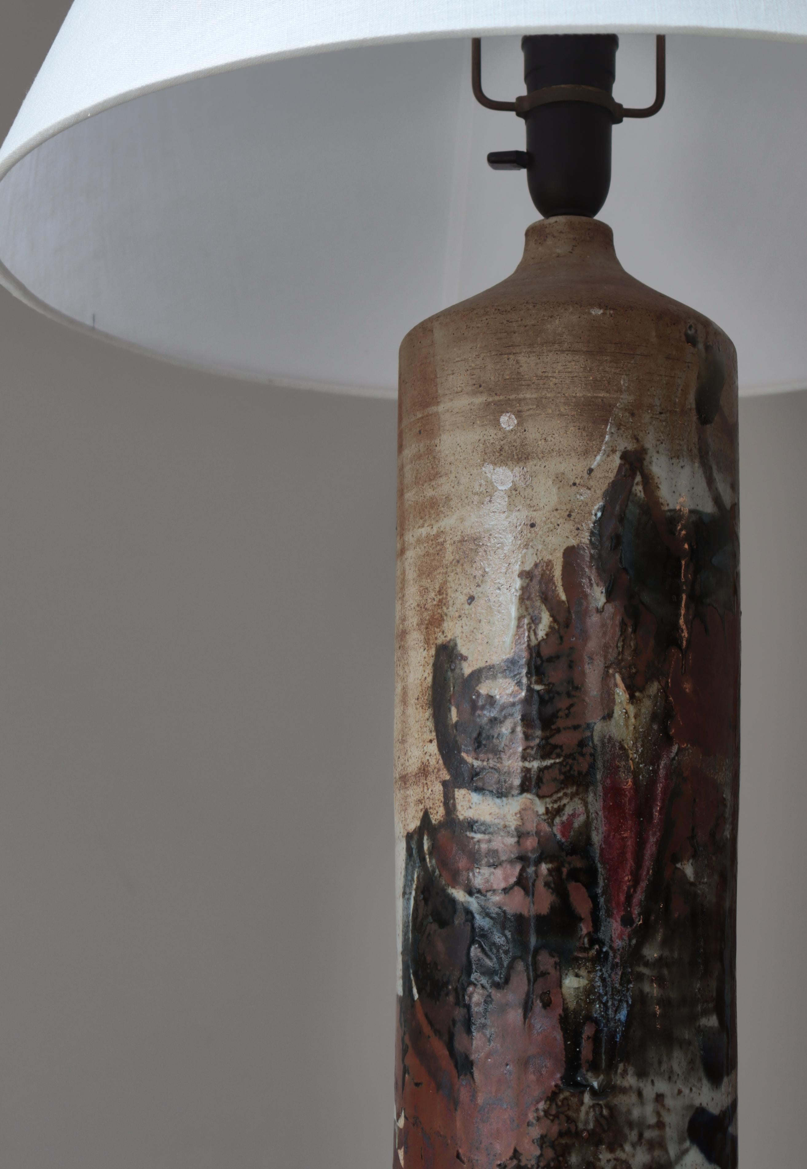 Danish Scandinavian Modern Unique Stoneware Table Lamp by Conny Walther, 1960s For Sale