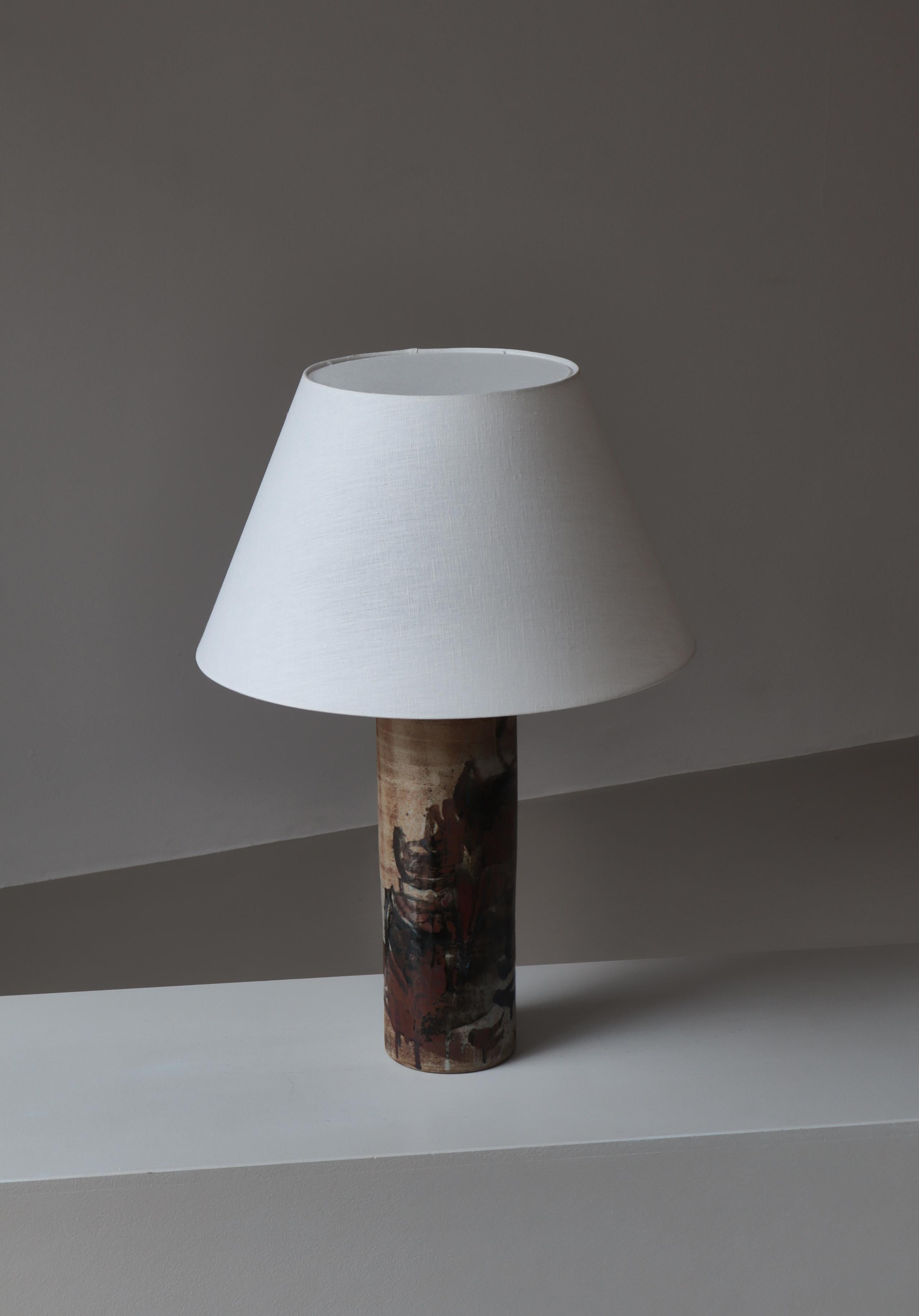 Mid-20th Century Scandinavian Modern Unique Stoneware Table Lamp by Conny Walther, 1960s For Sale