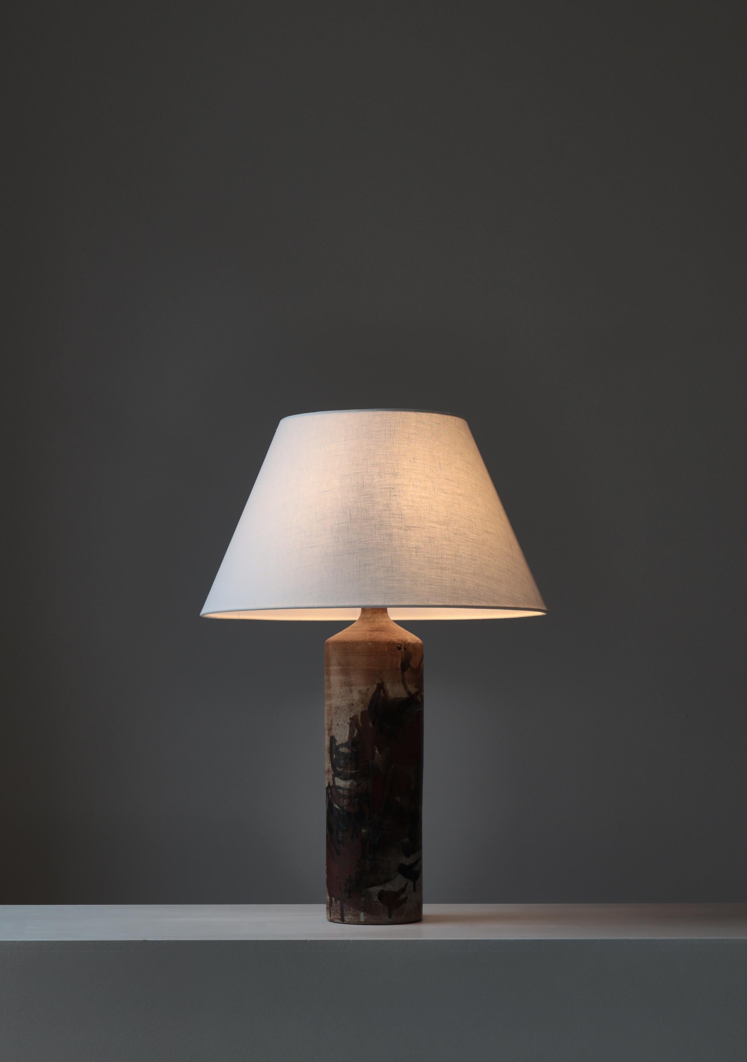 Scandinavian Modern Unique Stoneware Table Lamp by Conny Walther, 1960s For Sale 1