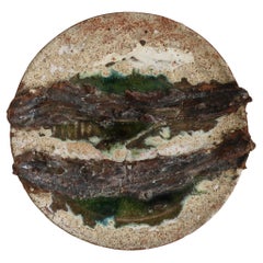 Scandinavian Modern Unique Wall Hung Stoneware Dish Erik Nyholm, Denmark, 1960s
