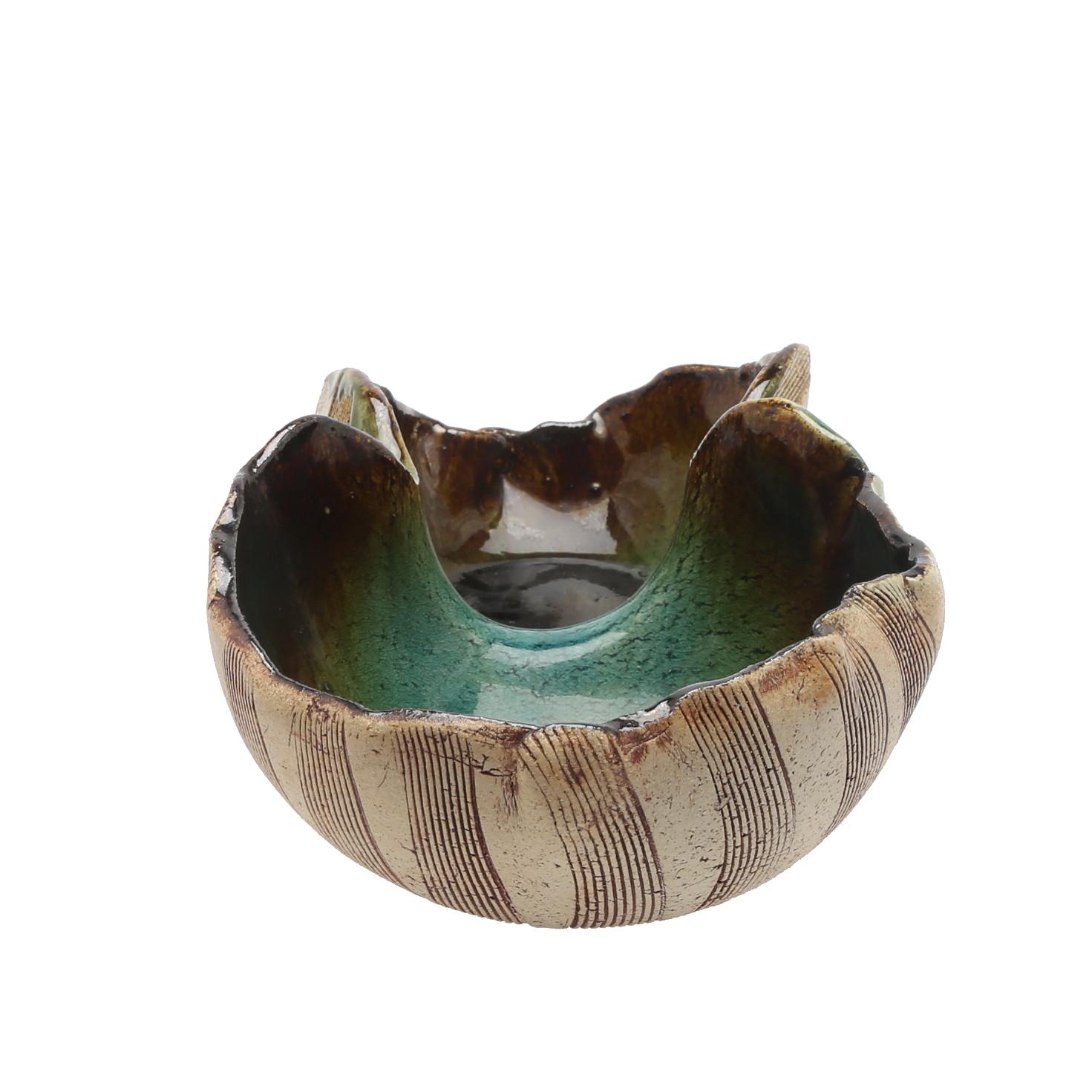 Scandinavian Modern Unusual Hand Built Double Bowl by Artist Bengt Berglund In Good Condition For Sale In Stockholm, SE